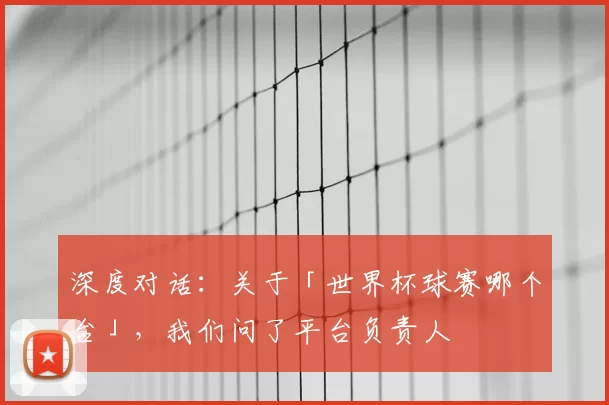深度对话：关于「世界杯球赛哪个台」，我们问了平台负责人